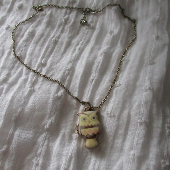 **3 for $15** Enamel Owl locket necklace - Picture 4 of 7
